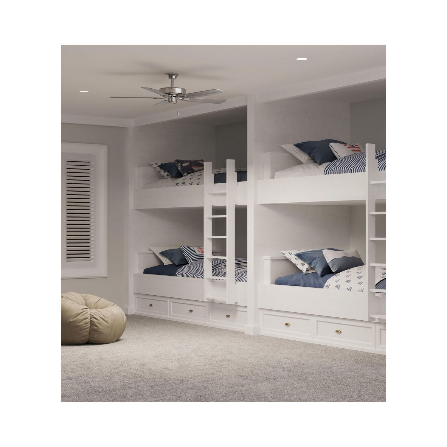 AirPro 52 in. Brushed Nickel 5-Blade AC Motor Transitional Ceiling Fan