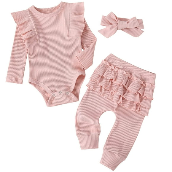 Set de mamelucos para otoño e invierno, 3 piezas, para bebés y niñas