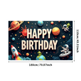 thumbnail image 2 of Yatrandify Astronaut Design Happy Birthday Banner Rocket Adventures Birthday Party Decorations for Kids Space Themed Indoor Outdoor Use, 2 of 7