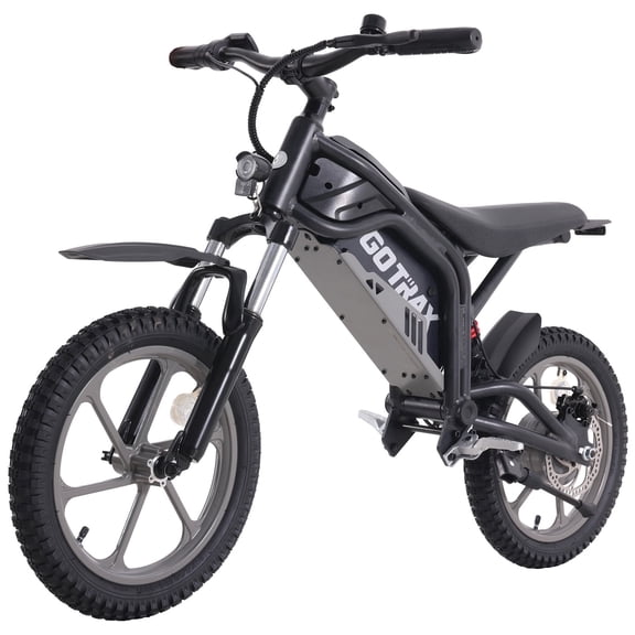 GOTRAX Fitz16 Electric Dirt Bike for Kids Ages 8 , 36V Battery,16 miles, 16" Off-Road Tires, Dual Suspension,Black