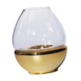 thumbnail image 2 of Portavelas de cristal, portavelas para decoración de mesa, decoración de bodas y cenas. Dorado, 2 of 9
