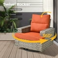 thumbnail image 4 of Vcatnet 8 Pieces Outdoor Patio Furniture Sectional Sofa Wicker Conversation Set with Swivel Glider Chairs for Porch,Backyard,Orange Red, 4 of 8