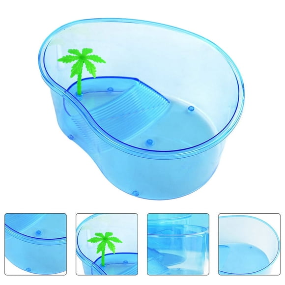 LOVEVER Réservoir Tortue en Plastique Bleu Ciel pour Animal de Compagnie Design Créatif avec Grande Capacité 6,7 x 4,7 Pouces