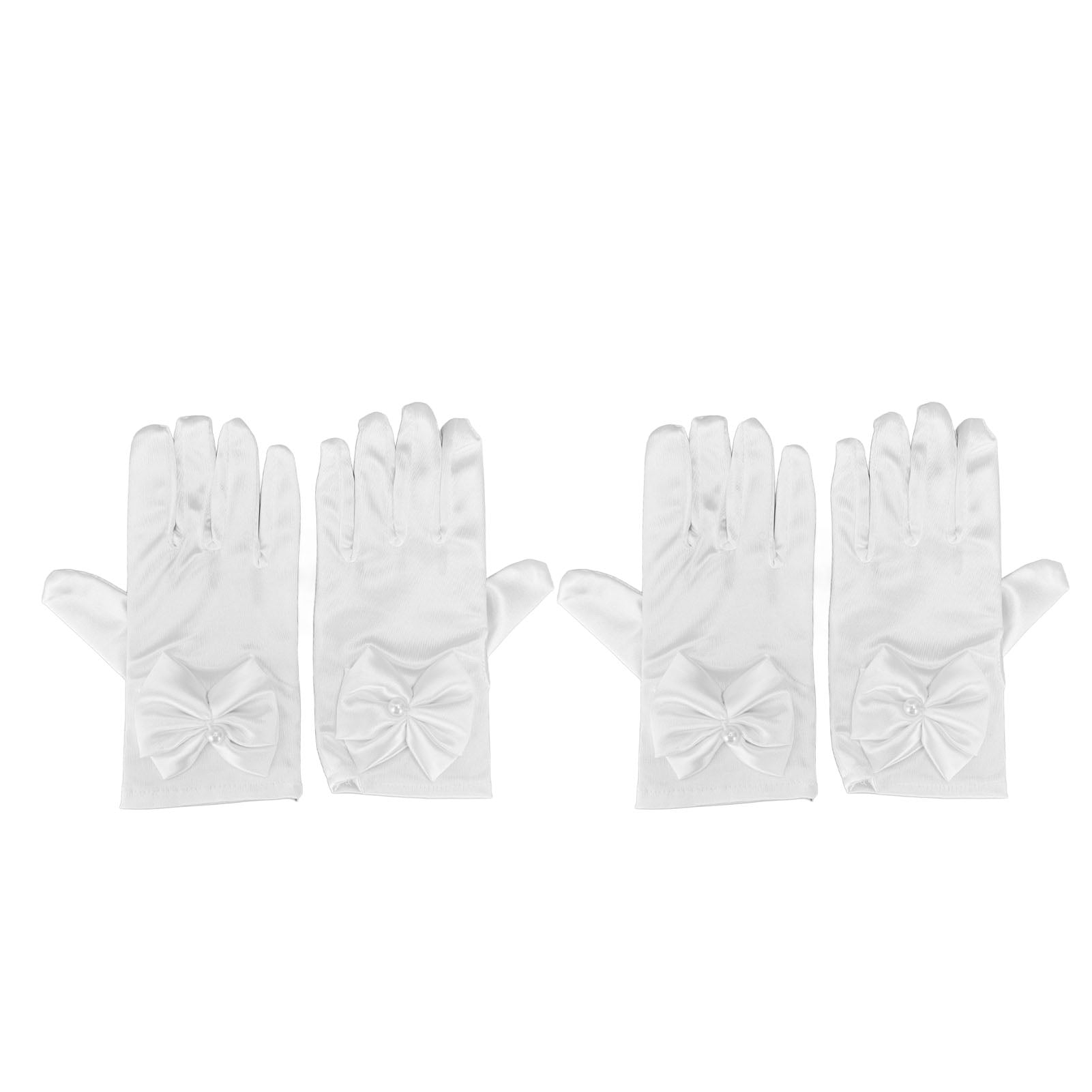 Satin Fancy Gloves, Universal Safe Stretch Girls Satin Fancy Gloves