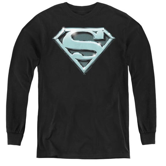 Superman - Chrome Shield - Youth Long Sleeve Shirt - Medium