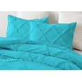 thumbnail image 3 of DNG Creations 3 Piece Diamond Ruffle Comforter 100% Egyptian Cotton, 800TC - Solid Turquoise Blue Colour - Super Soft 550 GSM All Season ( Oversized Queen - Size ), 3 of 6