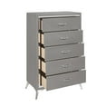 thumbnail image 5 of New Classic Furniture Huxley Solid Wood 5-Drawer Chest in Gray, 5 of 7