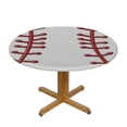 thumbnail image 3 of Awypu  Baseball, Elastic Fitted Edged Round Tablecloth Fade Resistant Anti-Shrink Table Cloth Washable Table Cover for Indoor or Outdoor and Anywhere You Wanna use it White, 3 of 7