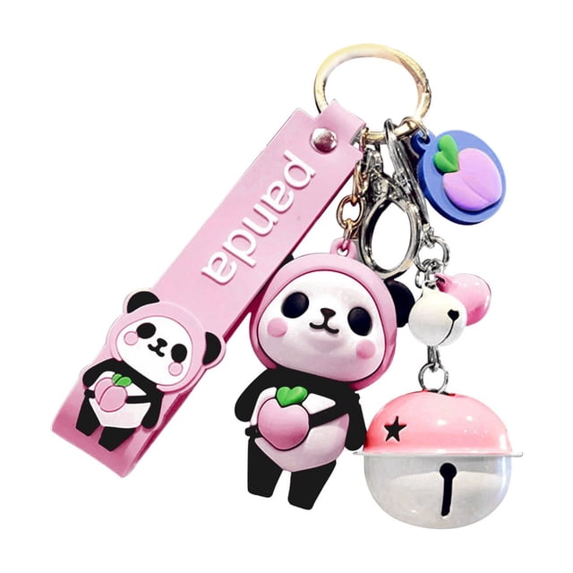 Xihbxyly Llavero de Panda, Adorable Colgante de Pvc, Impresión a Color de Doble Cara, Correa Versátil para Teléfono Móvil, Cordón para Credencial de Oficina, Accesorio Divertido para Adultos, Tamaño