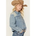 thumbnail image 3 of Cleo + Wolf Women's Medium Wash Cropped Denim Shirt - CLHO23W14   US, 3 of 4