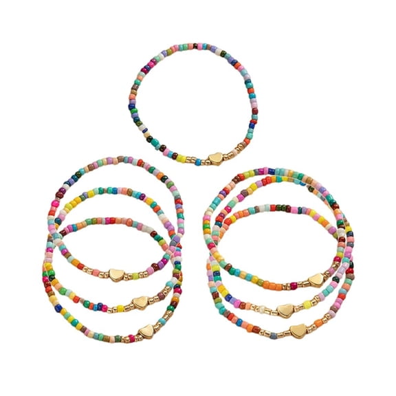 YIEMEEN 7pcs Elastic Stretch Bead Bracelets Women Fashion Jewelry Gift Various Designs