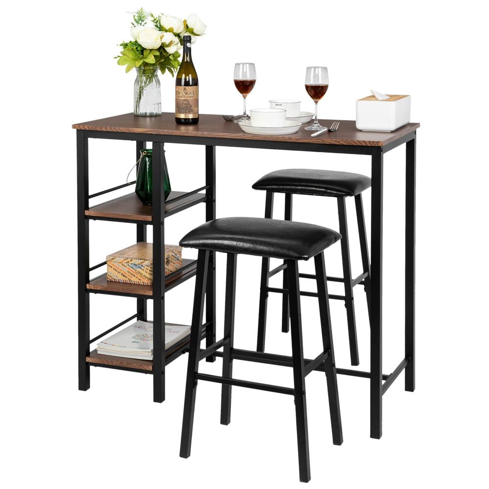 Zimtown 3 Piece Dining Set  Compact 2 Chairs and Table Set  