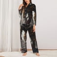 thumbnail image 2 of Fotbe Ruins Tiger Warrior Pattern Long Sleeve Pajama Set for Women,Sleepwear Set,2-piece Loungewear Set,Soft PJs Comfy Nightwear with Pockets -XX-Large, 2 of 7