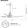 thumbnail image 6 of TCL Ceiling Fan with Light Bulb, Remote Control, Reversible Blades, for Indoor & Outdoor, White, 6 of 8