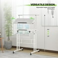 thumbnail image 6 of YEXJ Adjustable Rolling Standing Desk with Wheels, Mobile Laptop Table with Tilt Desktop, Sit or Stand Workstation for Home Office & Walking Pad, White, 6 of 9