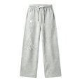 thumbnail image 3 of CUZIBR Little Boys Baggy Sweatpants Wide Leg Athletic Joggers Pants With Pocket Spider Graphic Drawstring Elastic Waist Cozy Fall Winter Trousers,Grey,6-7 Years, 3 of 4
