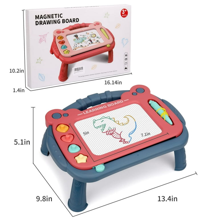 Adofi Magnetic Drawing Board for Toddlers.Doodle Etch A Sketch Toys for 1 2 3 4 5 6 Year Old Girls Boys.4-Color Erasable Doodle Board Writing Pad Gift