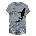 thumbnail image 2 of XMHJSMD T-Shirt Col Rond Imprimé Sorcière Halloween pour Femmes (Gris, TTG), 2 of 4