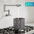 thumbnail image 3 of KRAUS® Oletto™ Wall Mount Pot Filler Kitchen Faucet with Retractable Arm in Spot-Free Brushed Brass, 3 of 14