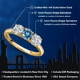 thumbnail image 2 of Gem Stone King 10K Yellow Gold Persian Blue Moissanite and Lab Grown Diamond Engagement Ring for Women | 1.50 Cttw | Round 5MM | Gemstone Birthstone | Size 5, 2 of 6