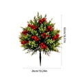 thumbnail image 4 of HWRETIE Artificial topiary Tree with Red Berries,Outdoor Faux Plant with Ground Stakes for Porch,Garden,Patio Holiday Décor, 4 of 8
