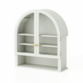 thumbnail image 6 of EYYTHUNG Arched Cabinet Wall Mounted, Bathroom Medicine Cabinets, Floating Storage Cabinet with Acrylic Door and Open Shelf, White, 6 of 7