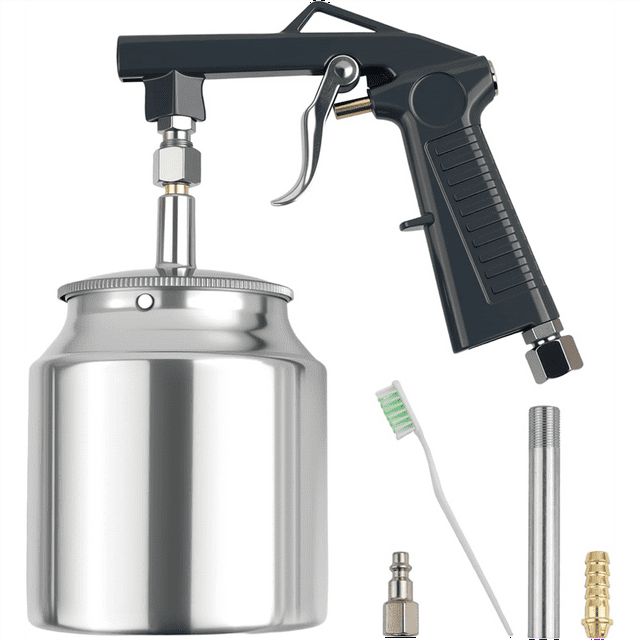 1/4In Inlet Undercoating SprayGun, SprayGun with Fluid Canister for Spraying Rubberized Undercoat&Coatings,1 * 1/4Inch NPS Inlet Undercoating SprayGun,Grey