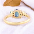 thumbnail image 4 of Natural Teal Sapphire Engagement Ring Unique Cluster Stacking Ring Green Emerald Propsoal Ring Yellow Gold Gift Jewelry, 4 of 4