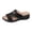 Black, variant on CQONEPT Womens Fashionable Casual Spring And Summer Comfortable Style Metal Buckle Round Toe Open Toe Thick Bottom Wedge Heel Slippers White 36