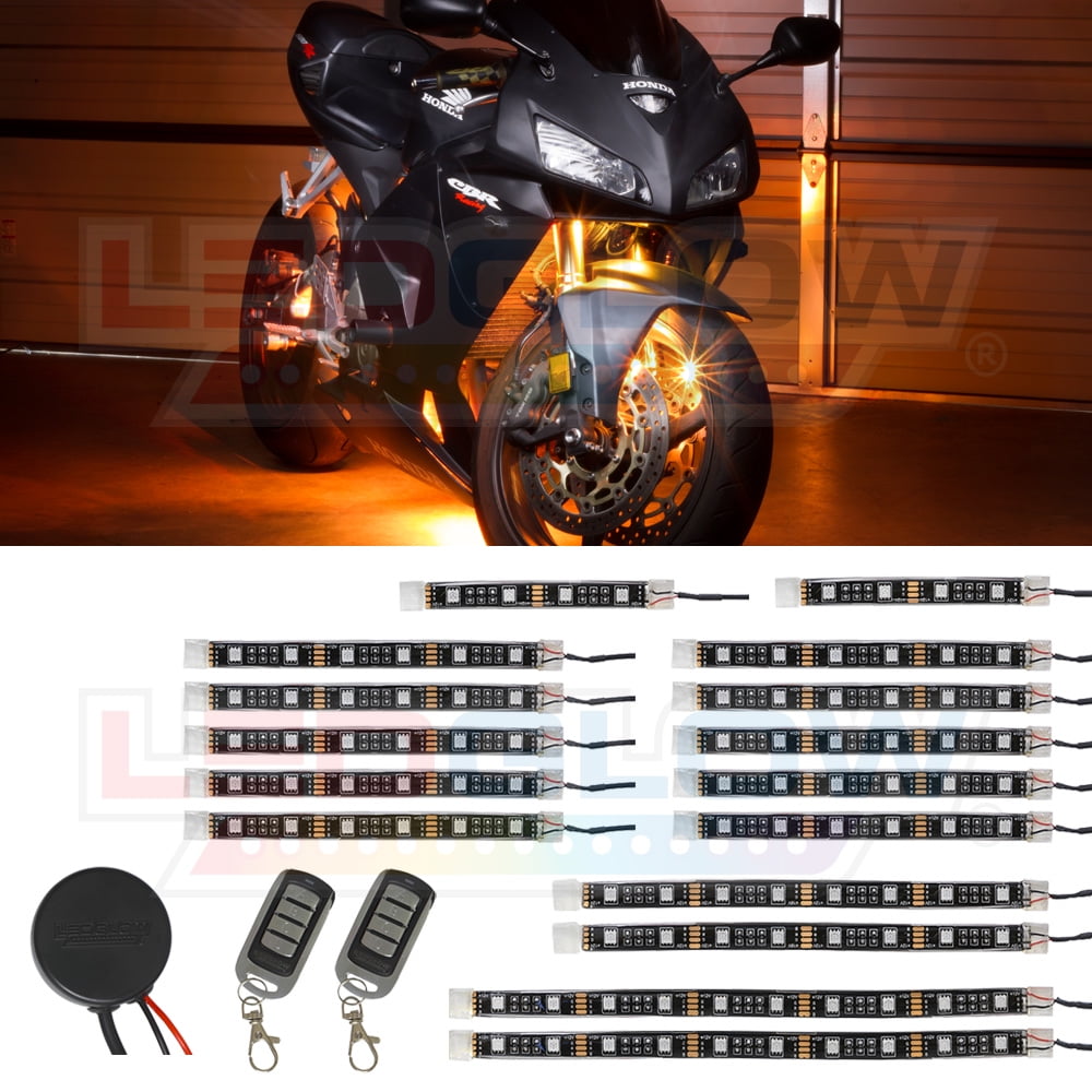LEDGlow 16pc Advanced Orange SMD LED Motorcycle Light Kit