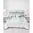 thumbnail image 3 of Quilts Twin Size, Sage Green Eucalyptus Leaves Soft Comforter Bedding Set for Bed, Spring Farmhouse Botanical Lightweight Quilted Bedspread with Pillow Cover(2 Pieces) for All Season, 68x86 Inch, 3 of 6