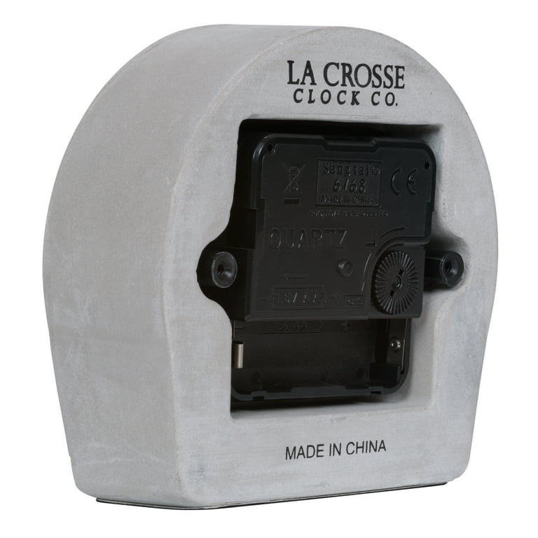 La Crosse Technology 4-Inch Quartz Battery Art Deco Cement La Crosse Technology 4-Inch Quartz Battery Art Deco Cement