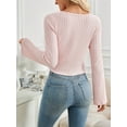 thumbnail image 2 of Women'S Y2k Aesthetic Trendy Long Sleeve Shirt Cute Ruched Drawstring Slim Fit Pullover Tops Y2k Clothes Pink XXL, 2 of 7