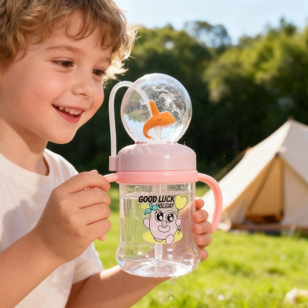 Whale Fountain Sippy Cup with Spray Feature – 300ml Interactive Straw Cup for Toddlers 12M+, BPA-Free Leak-Proof Baby Water Bottle