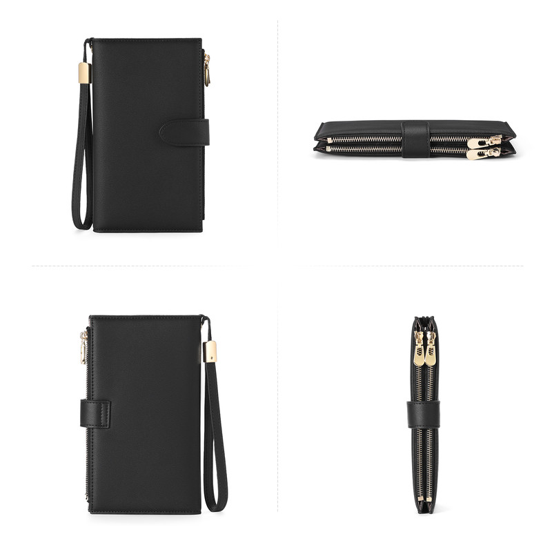 Falan Mule Women's Slim Leather Wallet, Black photo 2