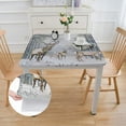 thumbnail image 2 of BANET  Tablecloths Decorative Rectangle Tablecloth Washable Table Cover, Holiday Dinner &amp; Dining, Deer in The Woods - Thanksgiving/Christmas white, 2 of 7