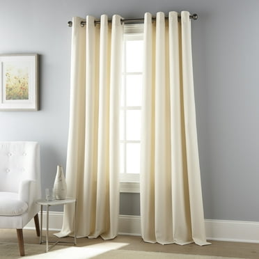 Lanco Royal Solid Blackout Thermal Grommet Single Curtain Panel, Ivory, 1.6", Blackout, 54 x 84"