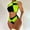 Green, variant on Lilgiuy Women Fashion Color Matching Halter Split Swimsuit Bikini Print High Waist Beachwear Set Athletic Tennis Swimwear