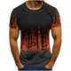thumbnail image 2 of Hombres Casual manga corta estampado cuello redondo moda pulóver camiseta blusa Tops Pompotops oipoqjl7220, 2 of 4