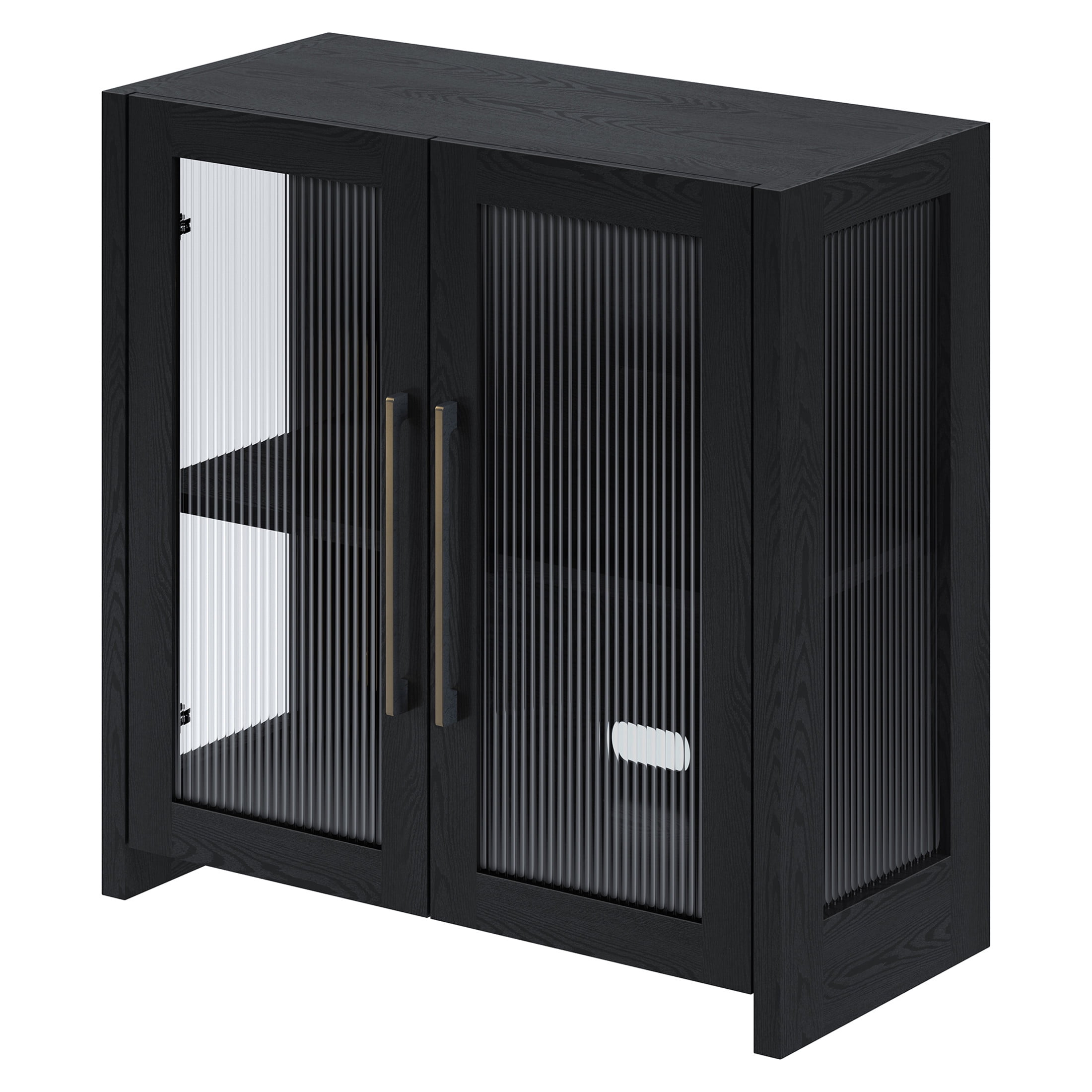 Evelyn&Zoe Modern/Contemporary 32" Wide Black Grain Accent Cabinet