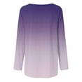 thumbnail image 5 of QUNYINEY Long Sleeve Shirts for Women Crew Neck Casual Purple Gradient Tops Drop Shoulder Pullover Loose T-Shirts, 5 of 5