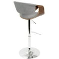 thumbnail image 4 of Curvo Mid-Century Modern Adjustable Barstool with Swivel in Walnut and Light Grey by LumiSource, 4 of 8