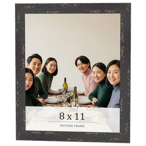 8x11 Frame Black Solid Wood Picture Frame Width 1.125 Inches | Interior Frame Depth 0.5 Inches |