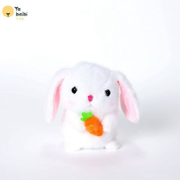 Electric Plush Bunny Hamster Plush Toy Bunny Ordinary Battery + Color Box Soft Stuffed Toy Plush Soft Stuffed Animal Plush Figure Doll for Fans Boys and Girls, 7.09 inch