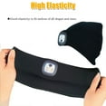 thumbnail image 4 of 2WIN2BUY 2 Packs Unisex Beanie with Light Built In,USB Rechargeable Hands Free Headlamp Knitted Hat,Winter Warm Fleece Lined LED Beanie,Navy Blue+Navy Blue, 4 of 10