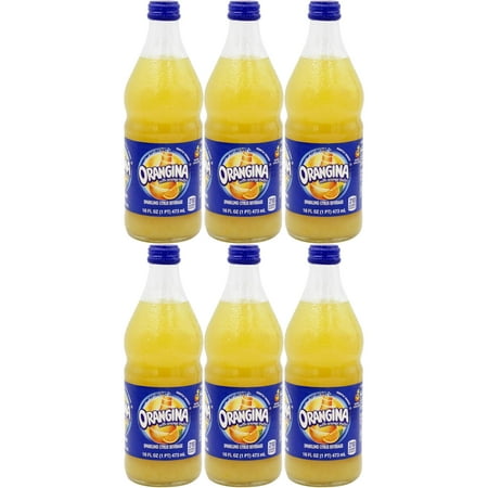 Orangina Sparkling Citrus Beverage with Pulp, 16 Fl Oz Glass Bottle (Pack of 6, Total of 96 Fl