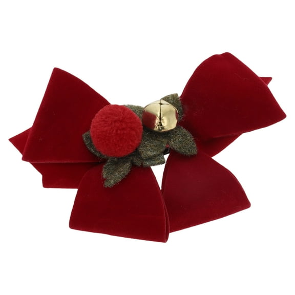 Unique Bargains 1 Pc Christmas Hair Clips Bell Bow Hairdo Clip for Christmas 4.33"x3.54" Red White