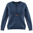thumbnail image 4 of Duoif Women's Sweaters, Women's Ribbed Knit Pullover - Crew/V-Neck with Button Detail Sweaters for Women Navy L, 4 of 4
