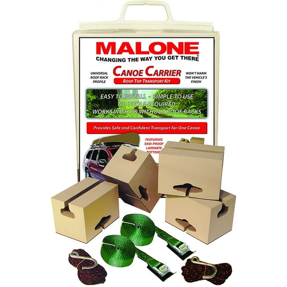 Malone Standard Foam Block Universal Car Top Canoe Carrier Kit