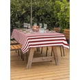 thumbnail image 3 of Outdoor Tablecloths with Umbrella Hole & Zipper, Thin Red Striped 60 x102 Inch Rectangle Tablecloths, Farmhouse Modern Red Stripes Waterproof Table Cloth, Patio/Pool/Picnic Table Covers, 3 of 8